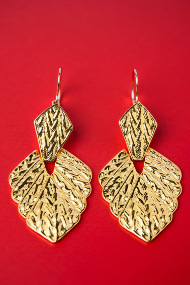 Boucles d'oreilles acier inoxydable texturé AE-BO811109 dore