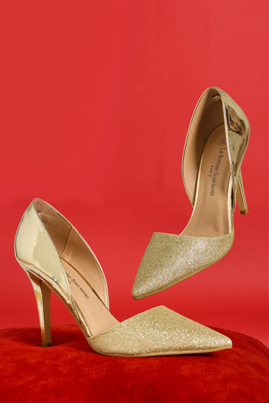  Escarpins chic pailletés LBS2587 dore