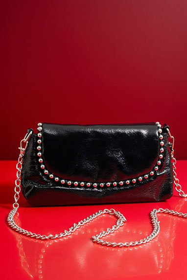  Sac pochette détails perles métallisées MPAQM1517 noir