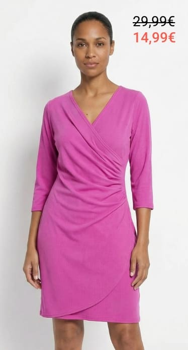 Robe cache coeur jersey cotelé Essentiel