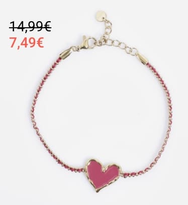 Bracelet maille perlée et motif cœur