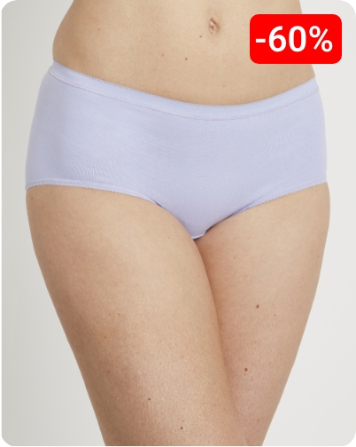 Culotte taille normale galbante coton Lavande