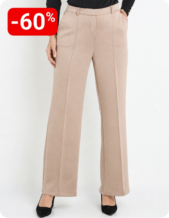 Pantalon structuré de ville maille milano unie