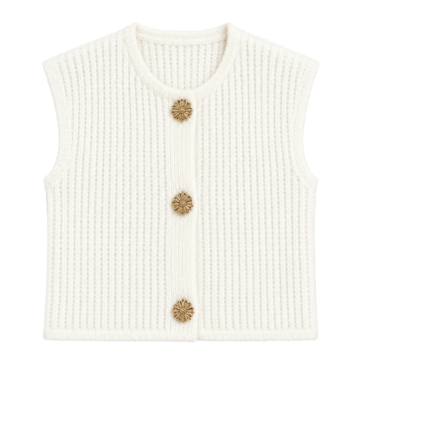 Gilet sans manches avec boutons bijoux