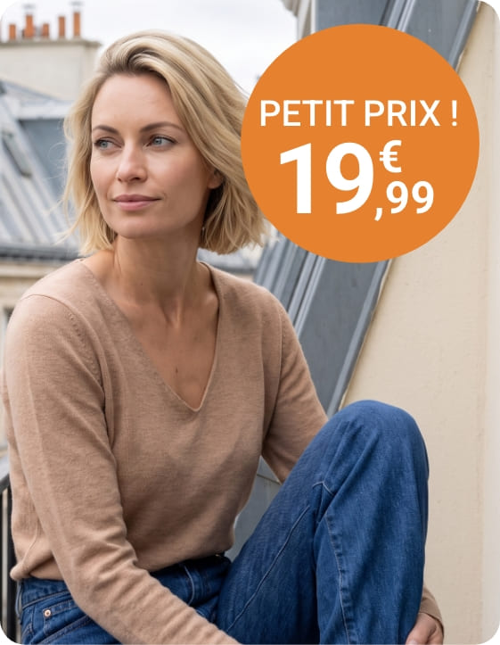 Pull fin avec angora et laine, col V