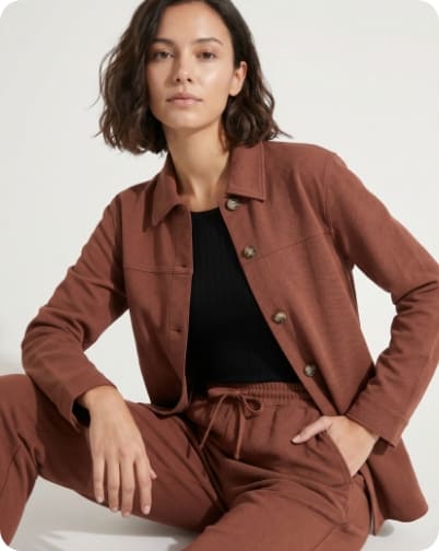 Surchemise boutonnée maille crêpe unie