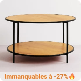 Table basse métal effet chêne​