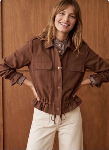 Veste mi-saison avec poignets resserrés Chocolat