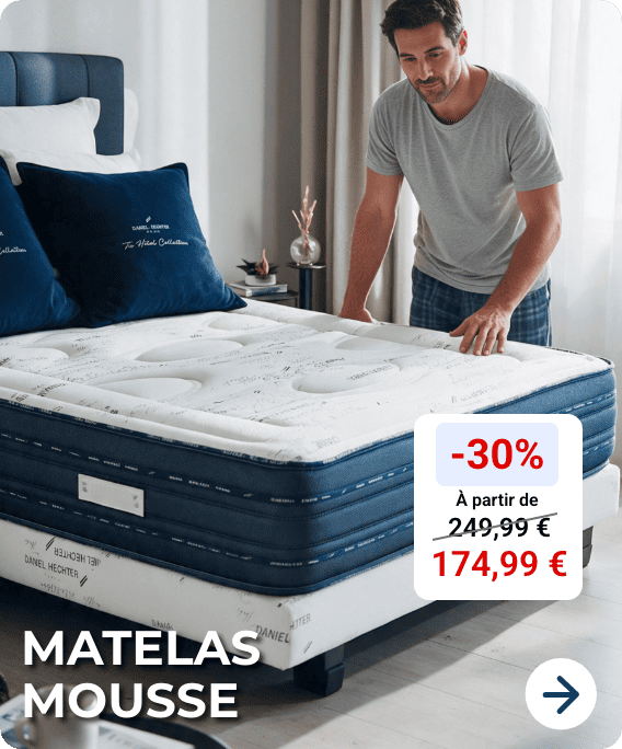 Matelas ferme, mousse à mémoire de forme Blanc